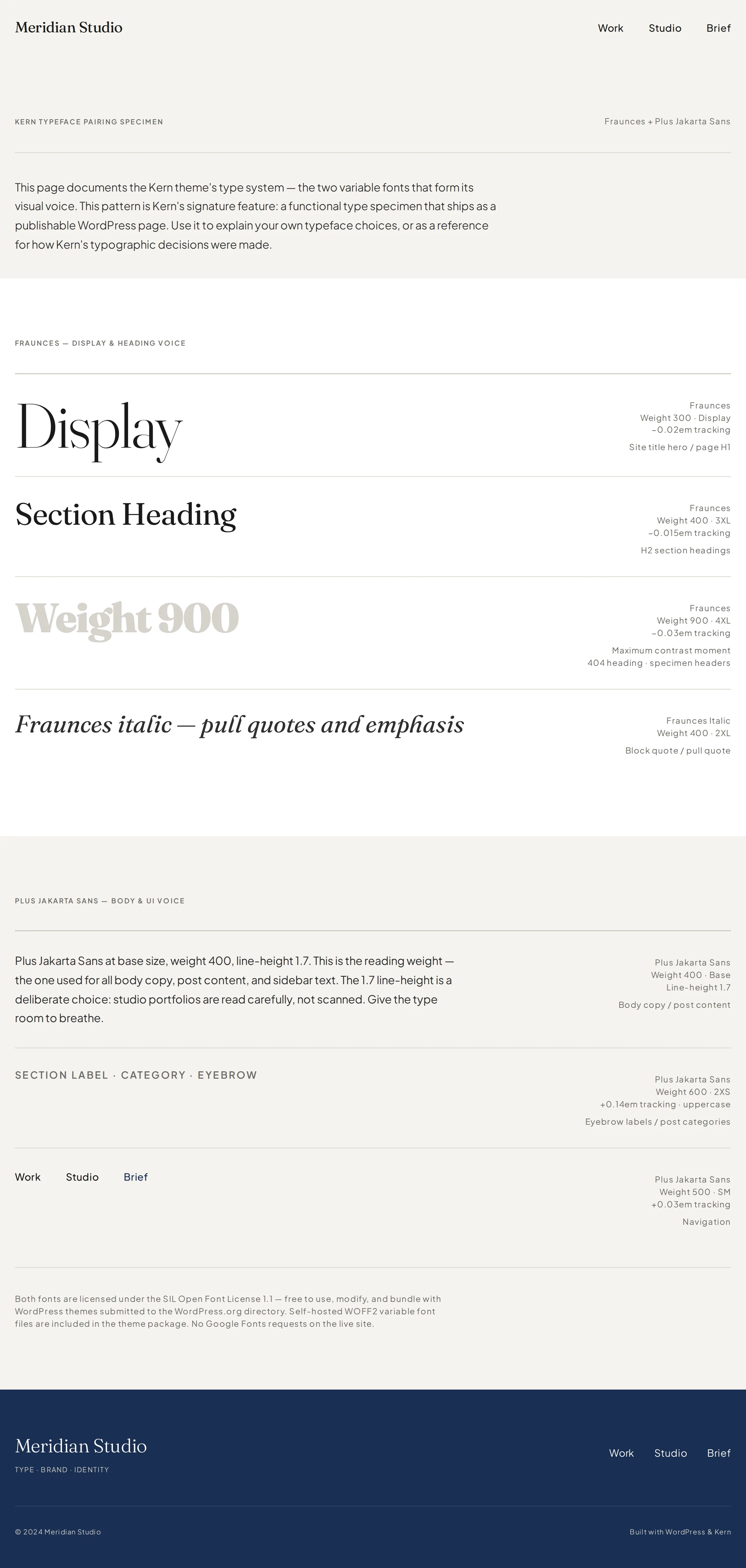 Typeface Specimen preview